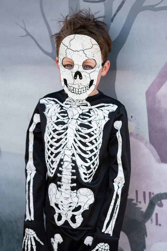 Glow in the Dark Skeleton Shirt, Pants & Mask Great Pretenders