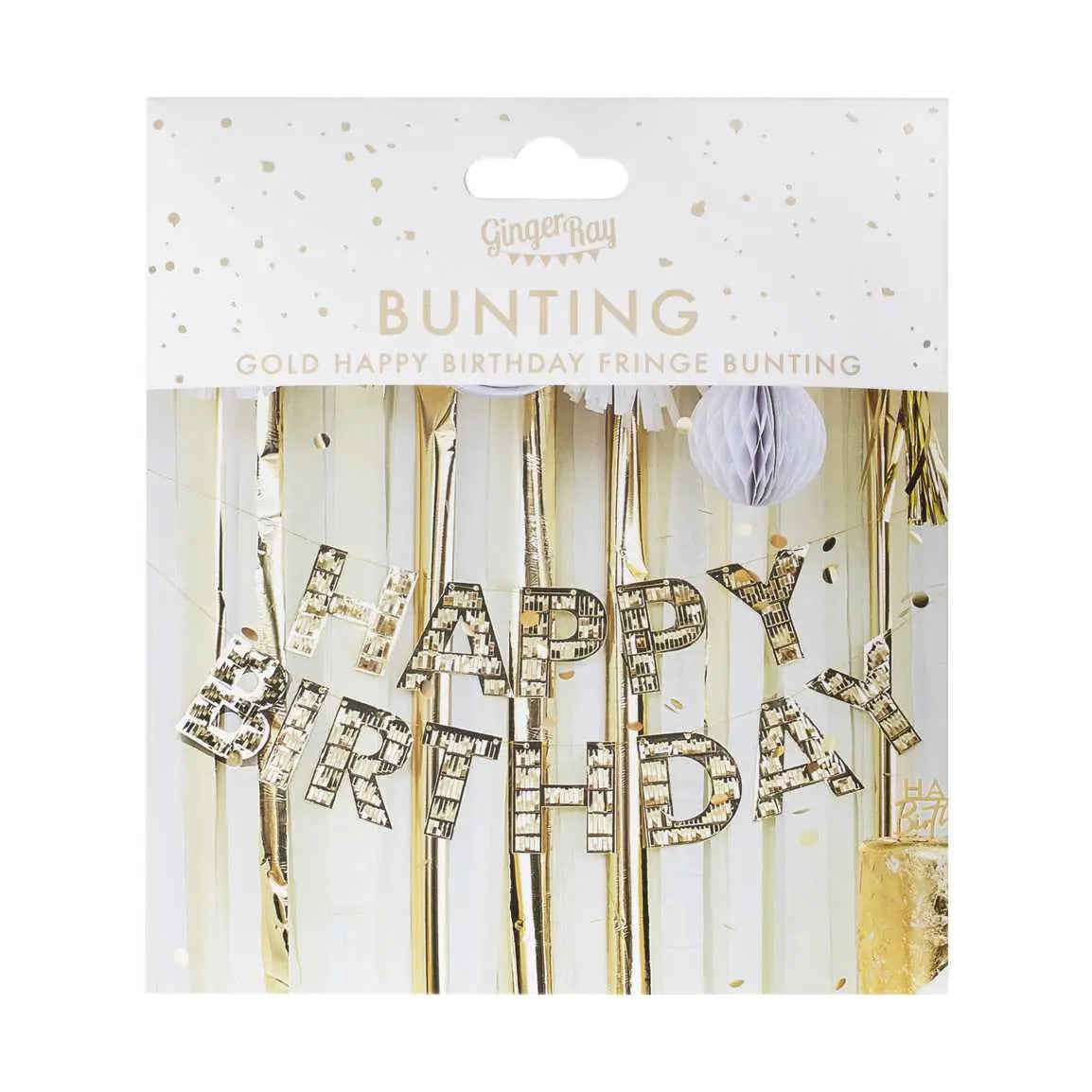 Gold Fringe Happy Birthday Banner Ginger Ray