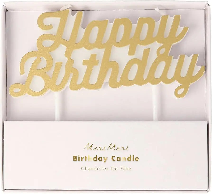 Gold Happy Birthday Candle Meri Meri