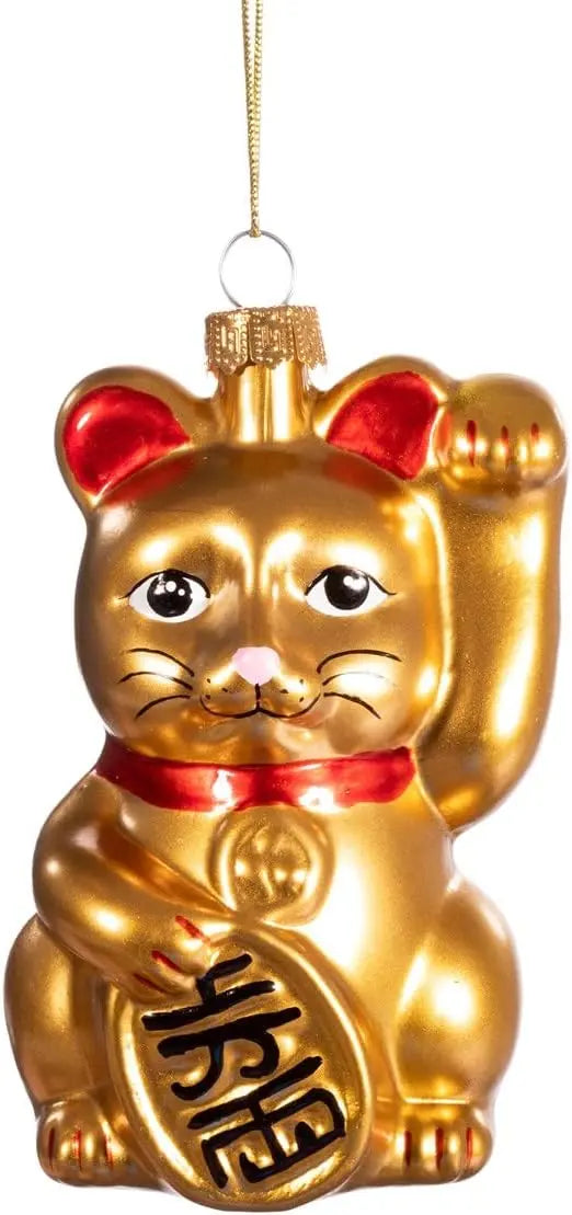 Gold Lucky Cat Shaped Bauble - SASS & BELLE SASS AND BELLE