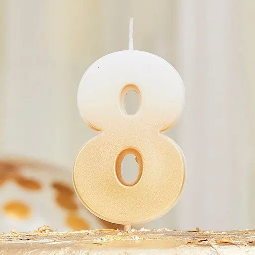 Gold Ombre 8 Number Birthday Candle Ginger Ray