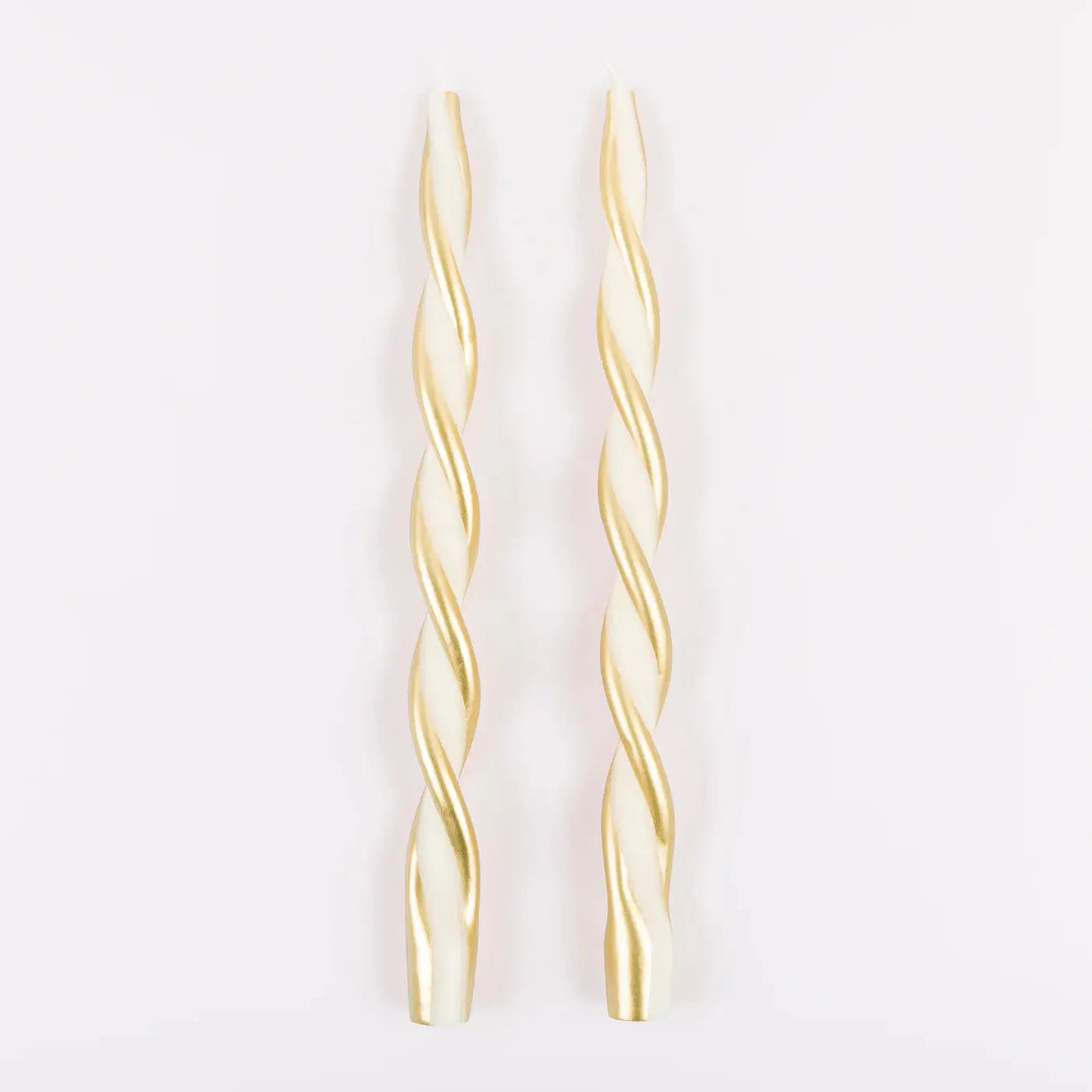 Gold Stripe Twist Candles (x 2) Meri Meri
