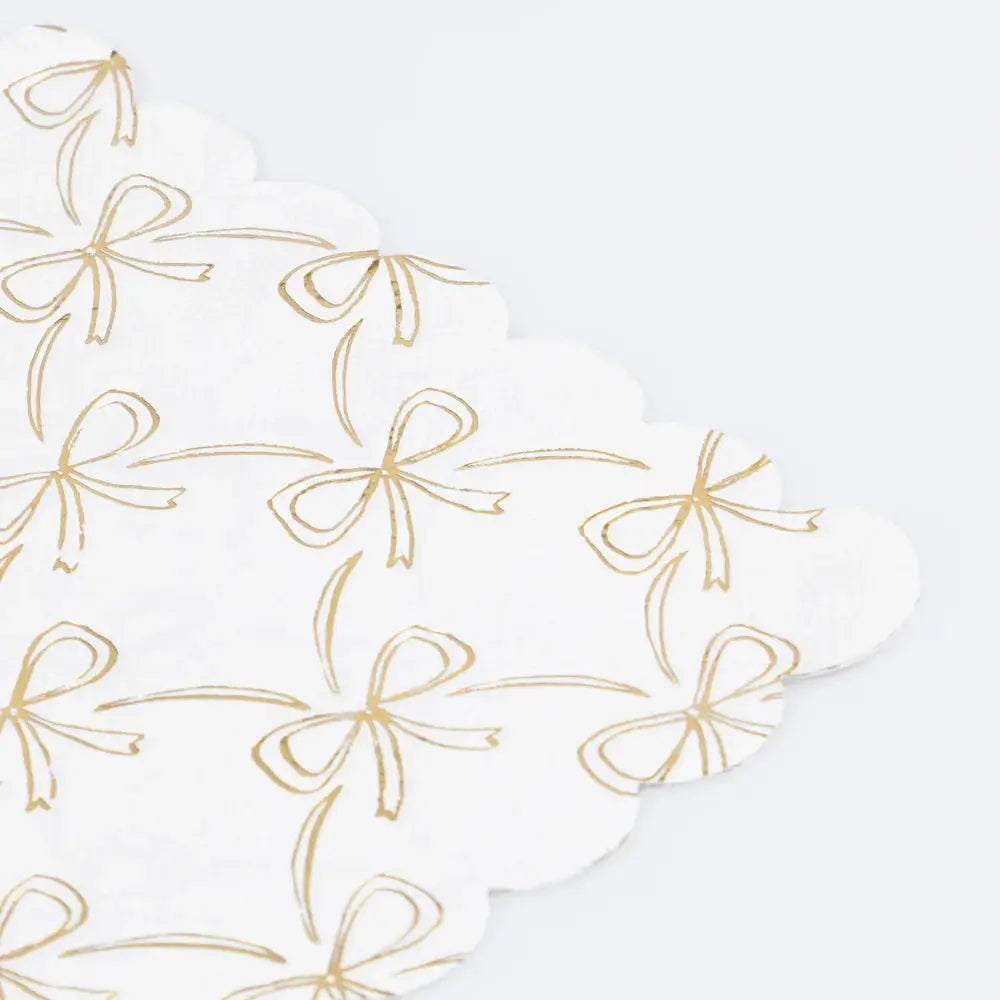 Gold bow dinner napkins L Meri Meri