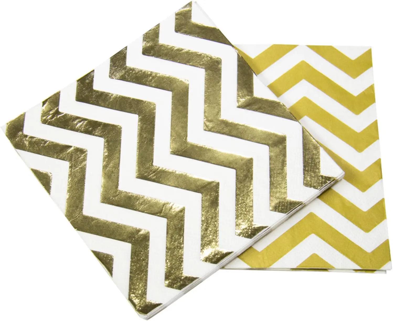 Gold coloured Metallic Napkins Zigzag 33x33 cm - 20 pieces Folat