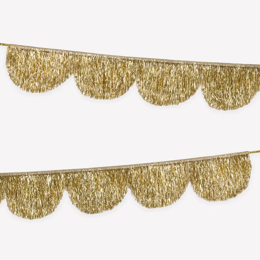 Gold tinsel scallop garland Meri Meri