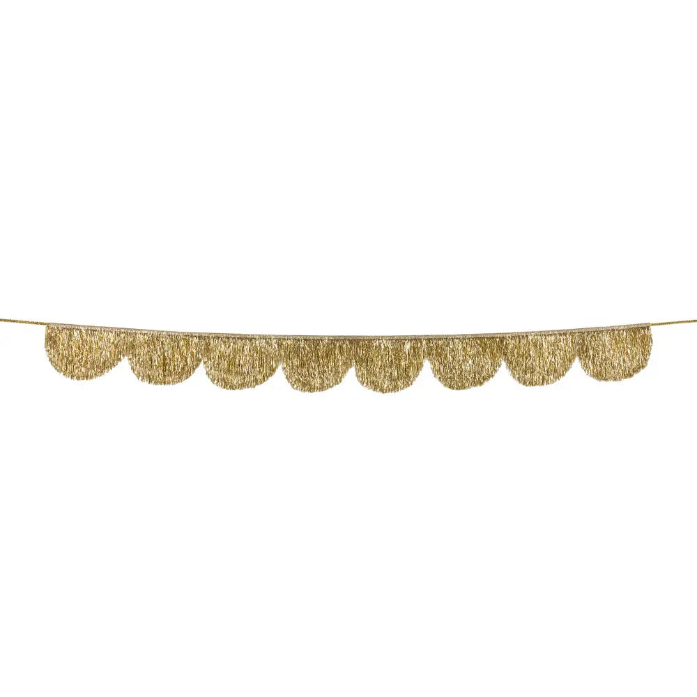 Gold tinsel scallop garland Meri Meri