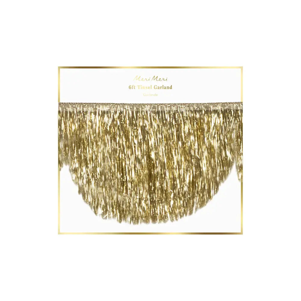 Gold tinsel scallop garland Meri Meri