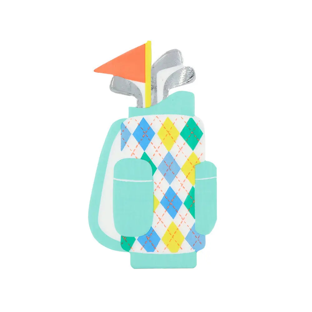 Golf bag shaped napkins Meri Meri