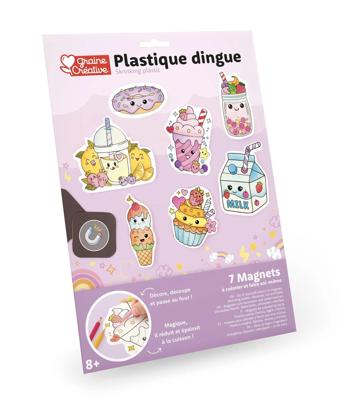 Graine Créative - CRAZY PLASTIC KIT KAWAI MAGNETS Graine Créative