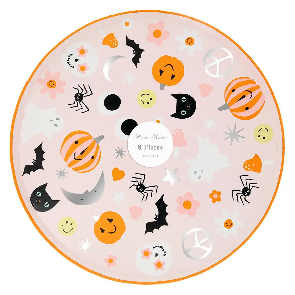 Groovy Halloween icon dinner plates Meri Meri