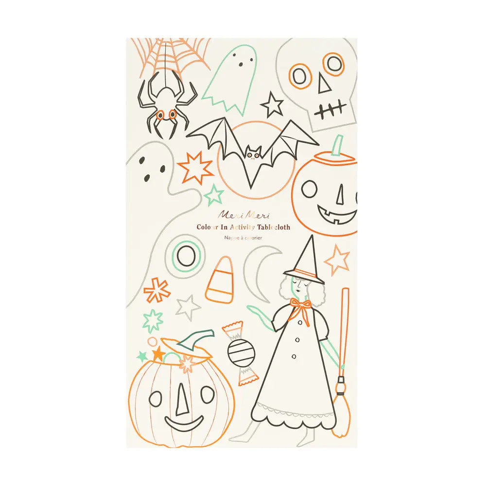 Halloween color in activity placemats Meri Meri
