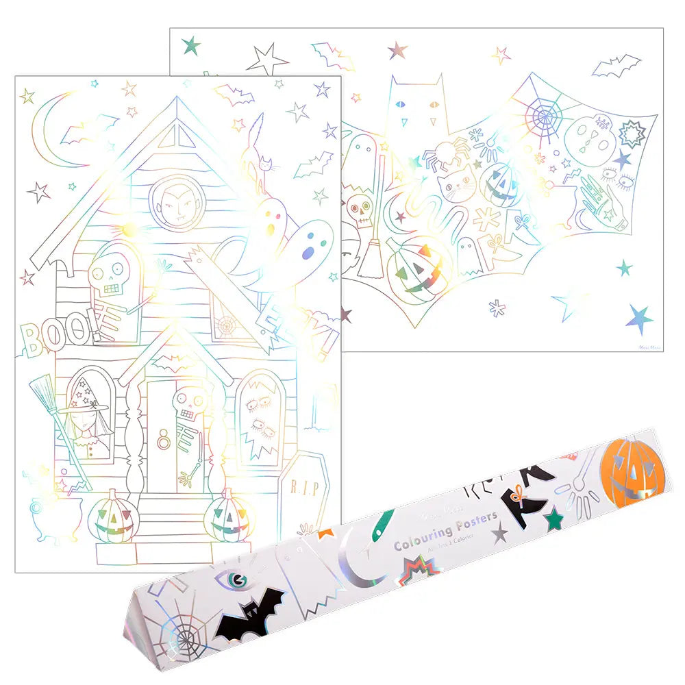 Halloween coloring posters Meri Meri