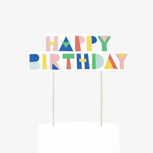 Happy Birthday Cake Toppers - Multi-Coloured My Little Day