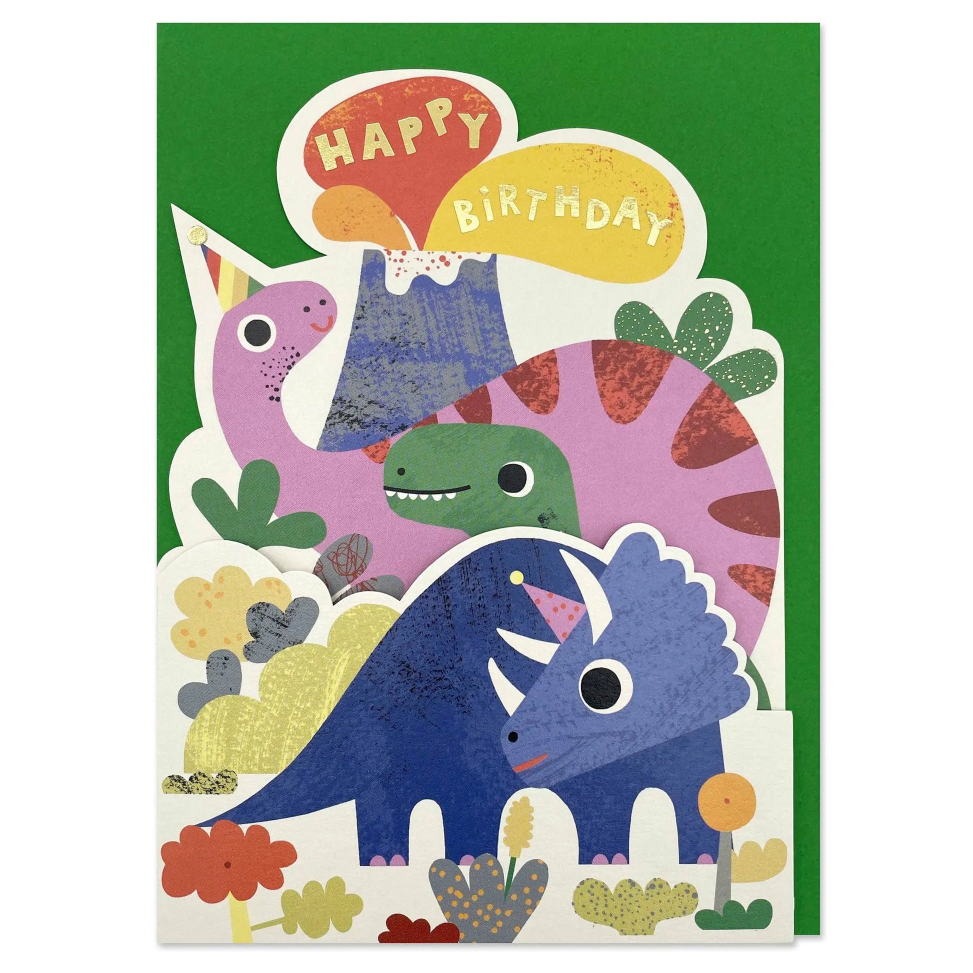 Happy Birthday - Have a dino-mite day childrens card (FAN10) Raspberry Blossom