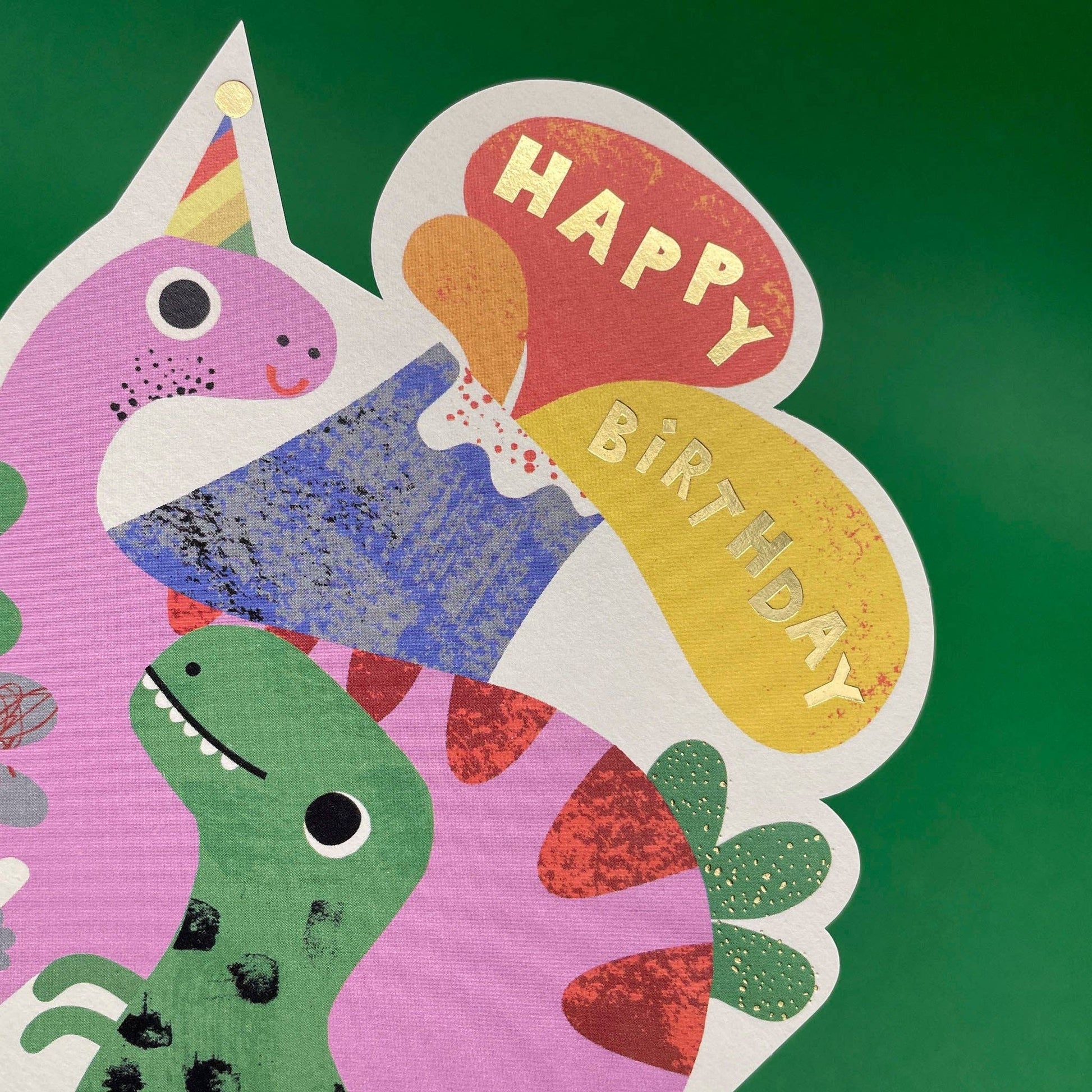 Happy Birthday - Have a dino-mite day childrens card (FAN10) Raspberry Blossom