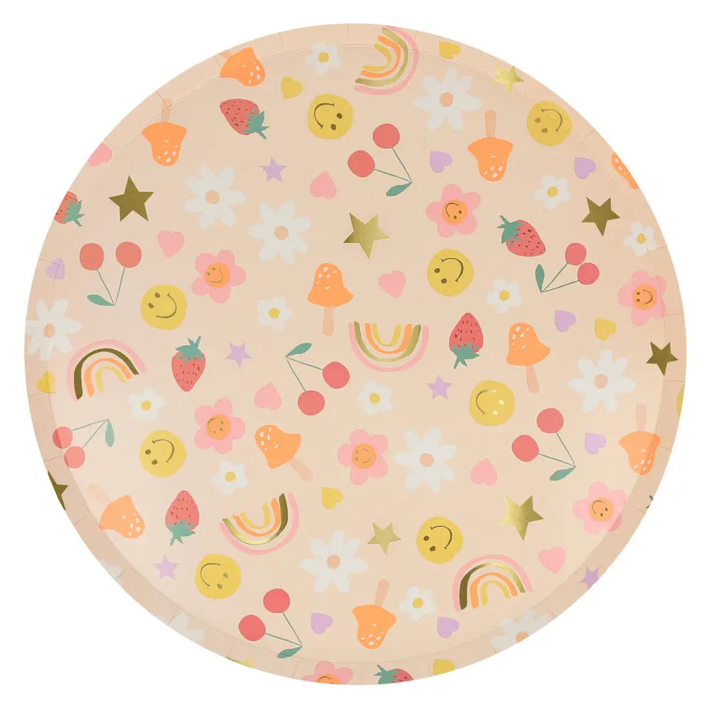 Happy Face Icons Dinner Plates (x 8) Meri Meri