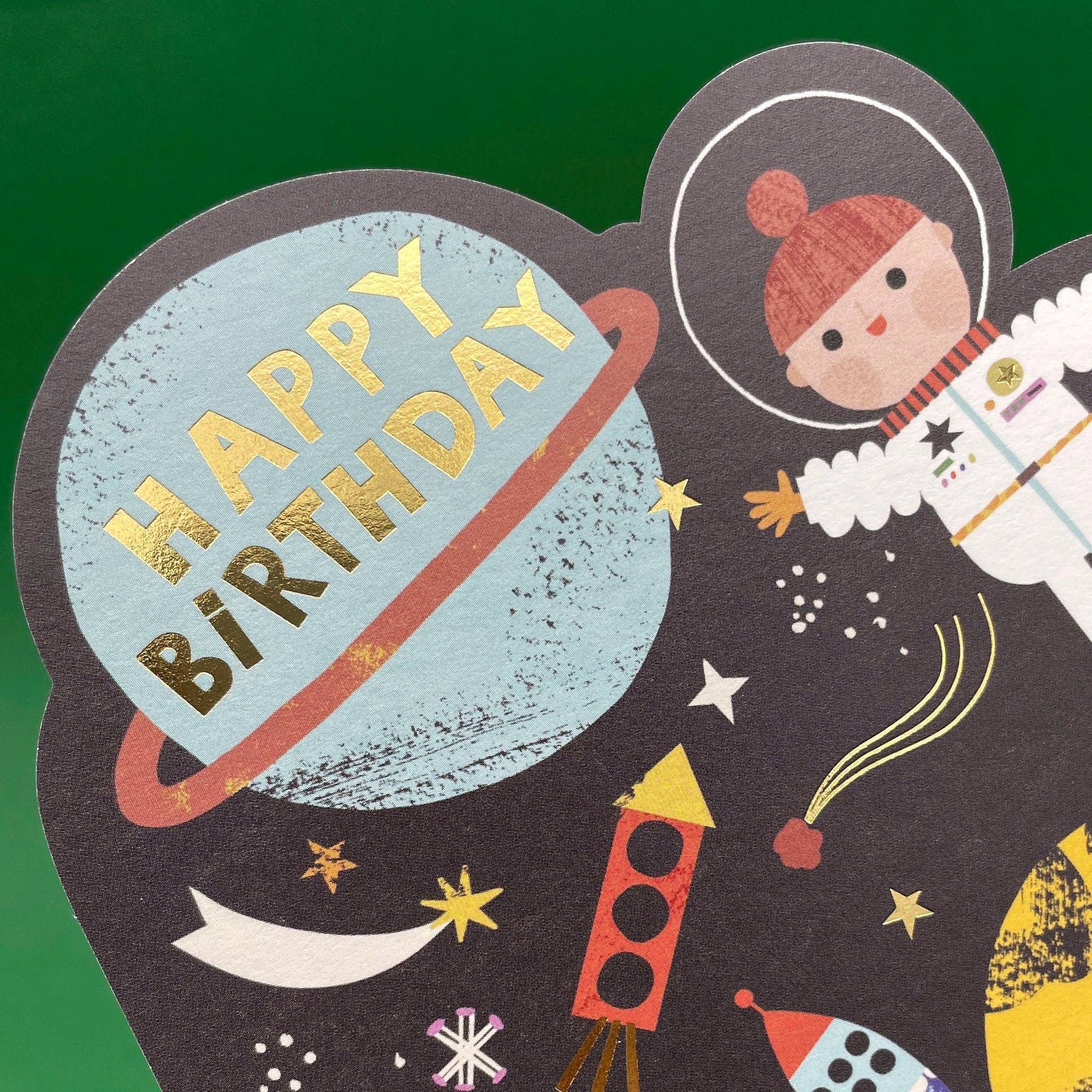 Have an out of this world day birthday card (FAN12) Raspberry Blossom