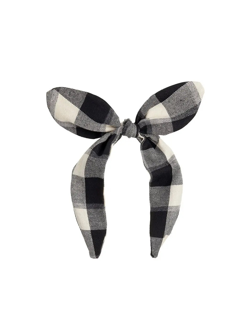 Headband White and Black checked pattern with a bow Mimi & Lula