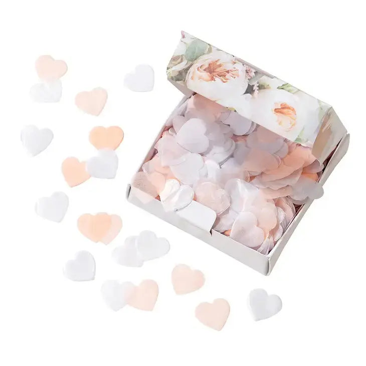 Heart Shaped Pink and White Wedding Confetti talking tables