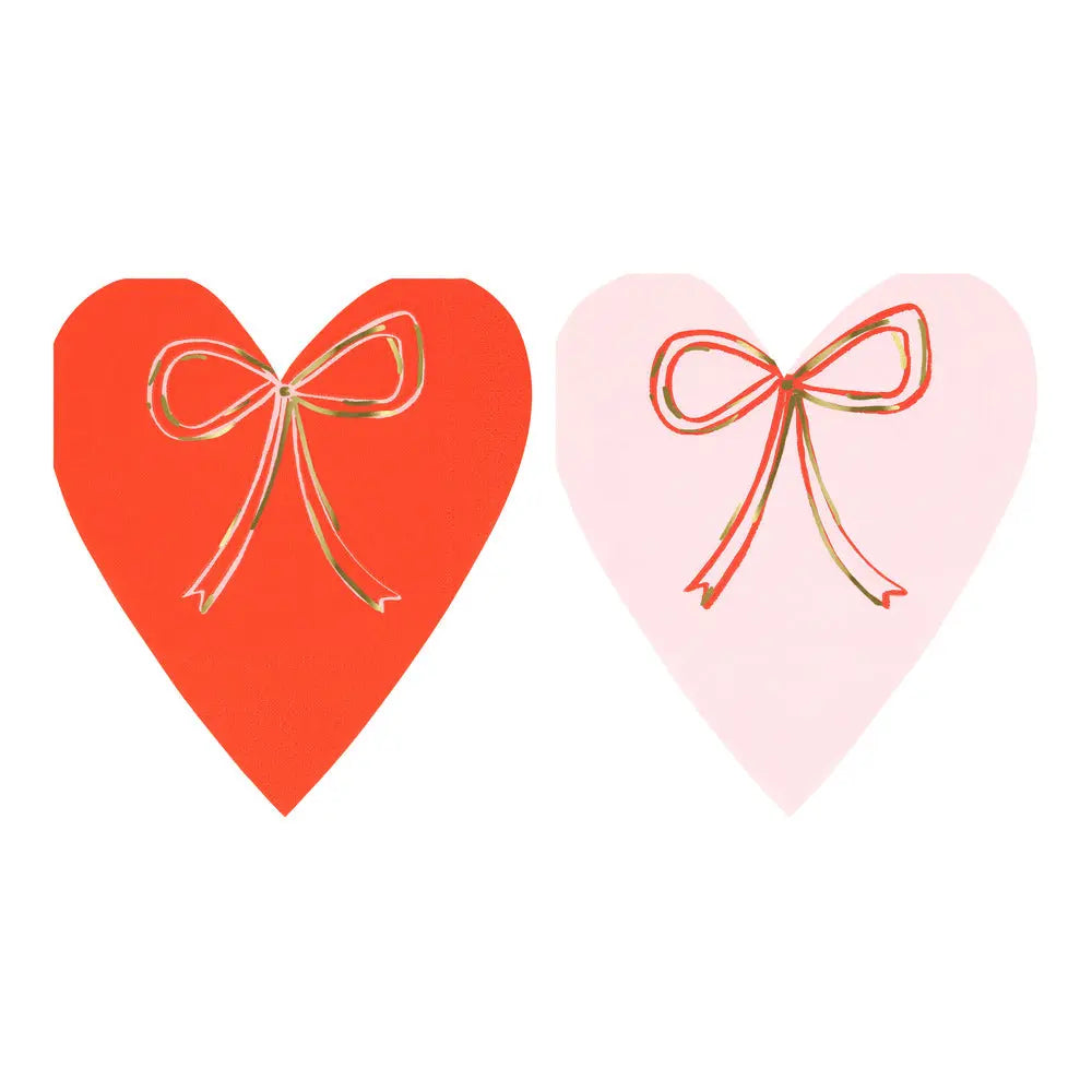 Heart with bow napkins Meri Meri