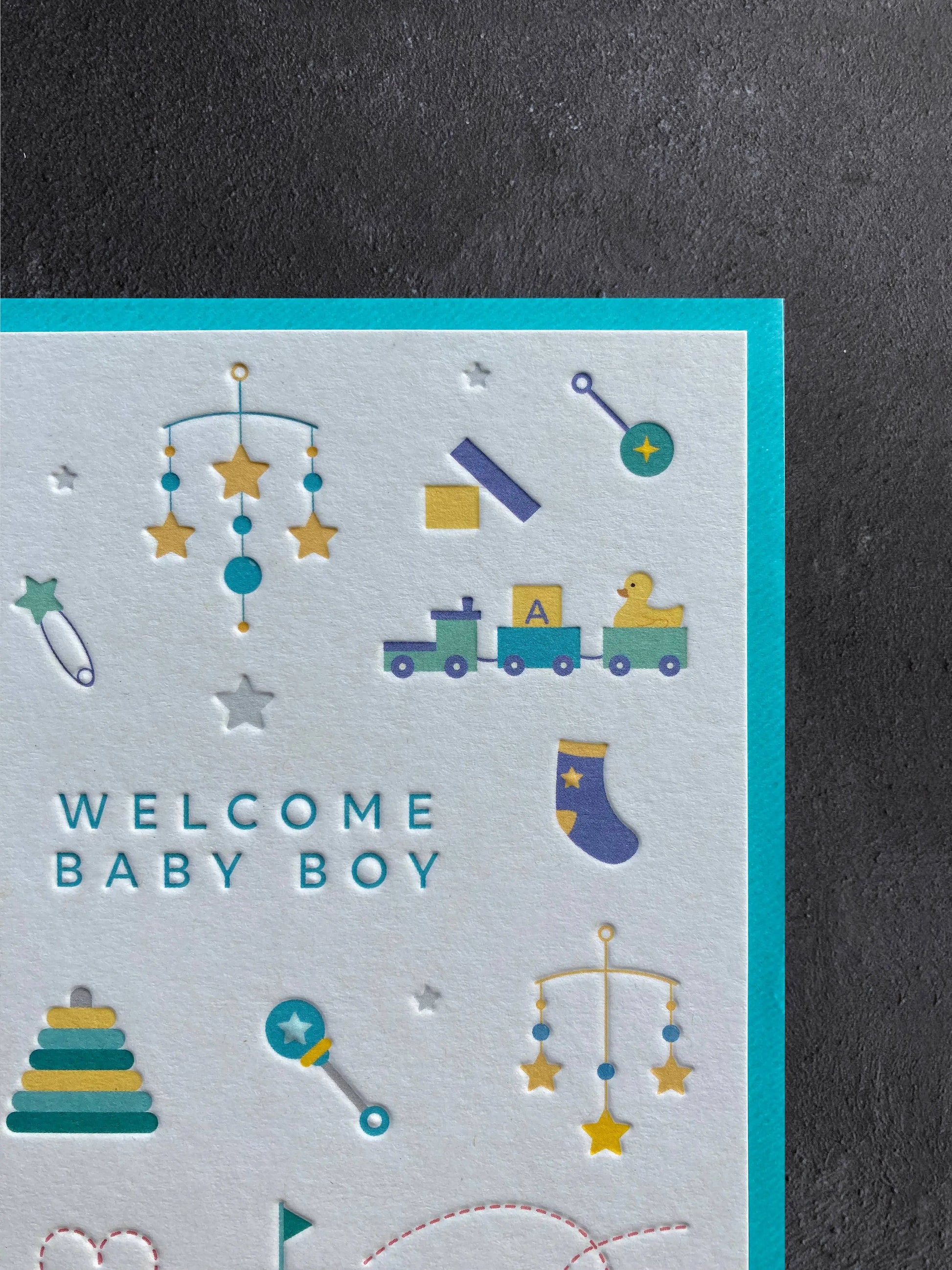 Heyyy Ltd - Baby Boy Letterpress Style Card Heyyy Ltd