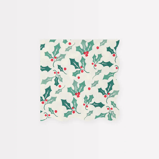 Holly Pattern Small Napkins (x 16) Meri Meri