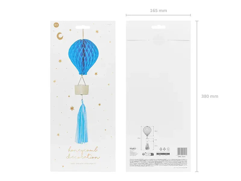 Honeycomb Air balloon, blue Partydeco