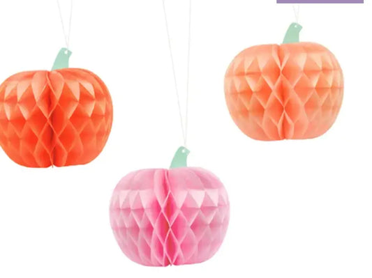 Honeycomb Pumpkins, 24 cm, mix Partydeco
