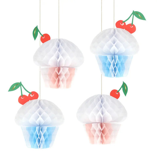 Honeycomb cupcake decorations Meri Meri