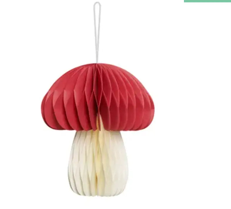 Honeycomb paper decoration Mushroom, 12.5 cm, mix Partydeco