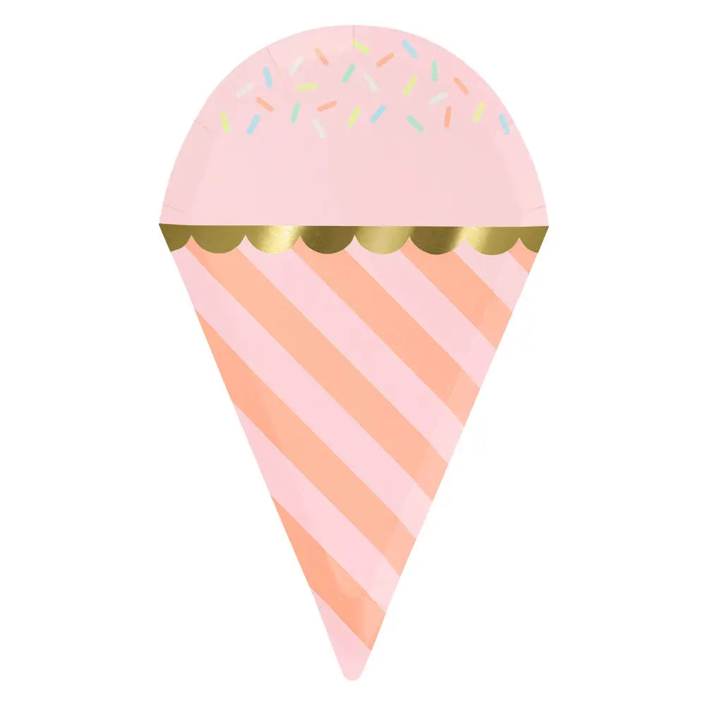 Ice cream with sprinkles plates Partydeco