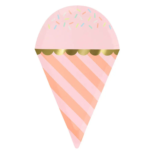 Ice cream with sprinkles plates Partydeco