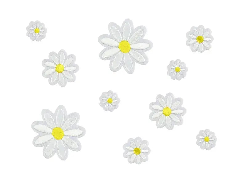 Iron on patches Daisy, mix, 2x2-4.5x4.5 cm Partydeco