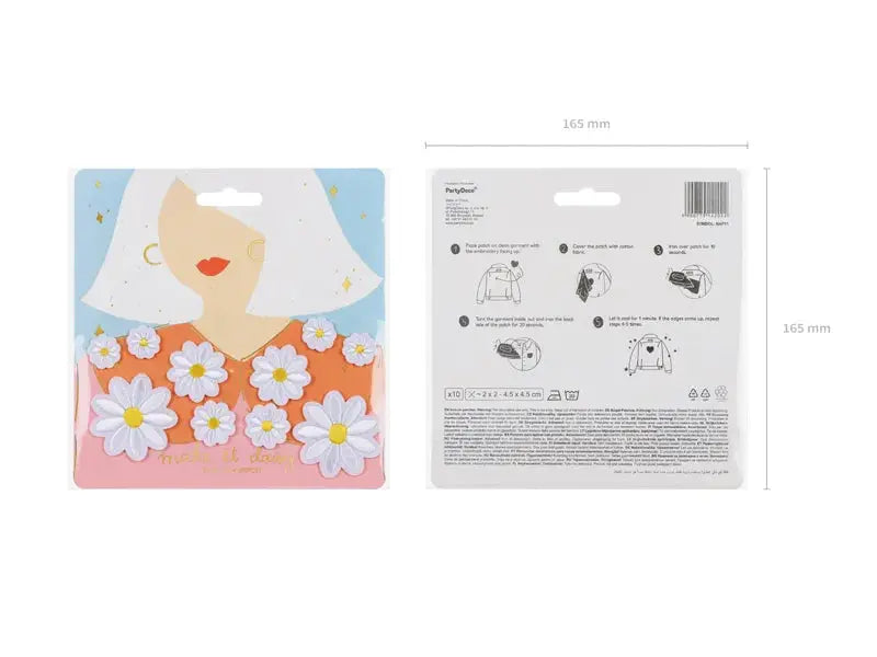 Iron on patches Daisy, mix, 2x2-4.5x4.5 cm Partydeco