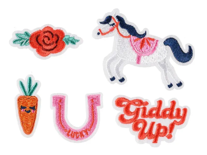 Iron on patches Giddy up, mix, 2-7x3.5-7 cm Partydeco
