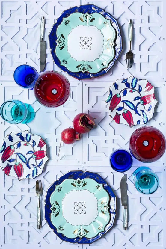Iznik Floral Cobalt Dinner Platesu Eid Creations