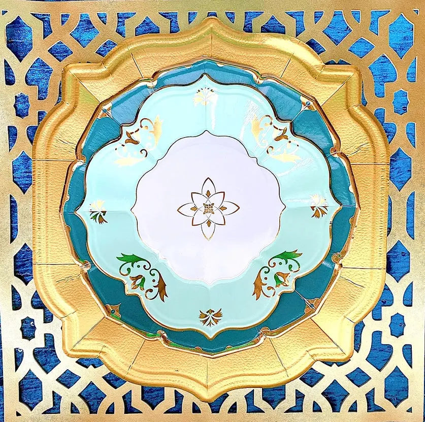 Iznik Floral Mint Lunch Plate Eid Creations