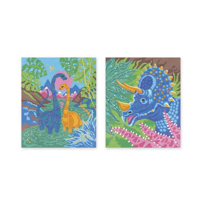 J07982 PAINT BY NUMBER WATERCOLOR Dinosaurs Janod