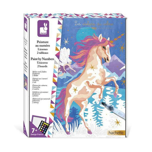 J07985  PAINT BY NUMBER WATERCOLOR UNICORNS Janod