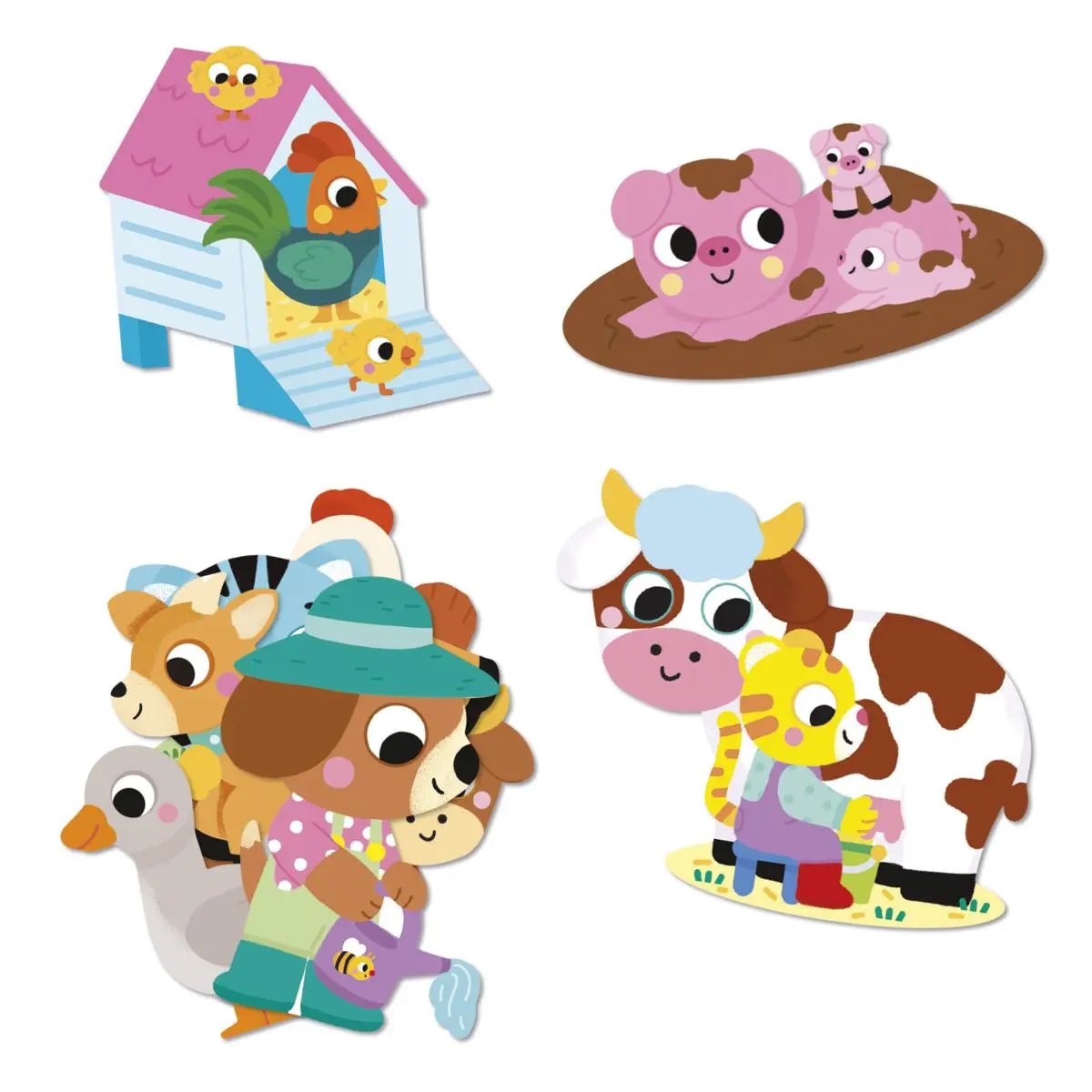 J09188  50 LARGE STICKERS - FARM ANIMALS Janod