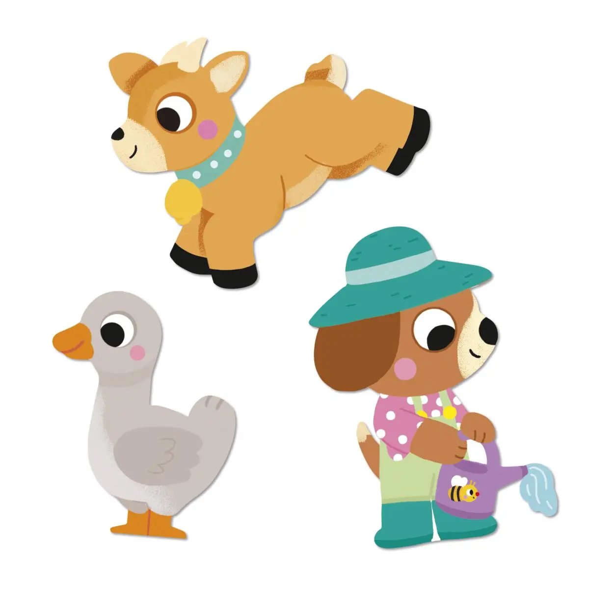 J09188  50 LARGE STICKERS - FARM ANIMALS Janod