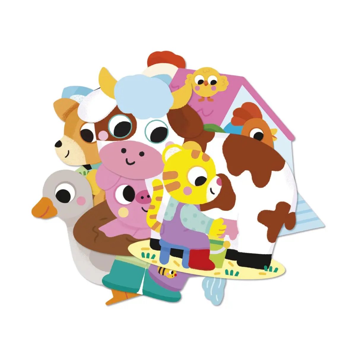 J09188  50 LARGE STICKERS - FARM ANIMALS Janod