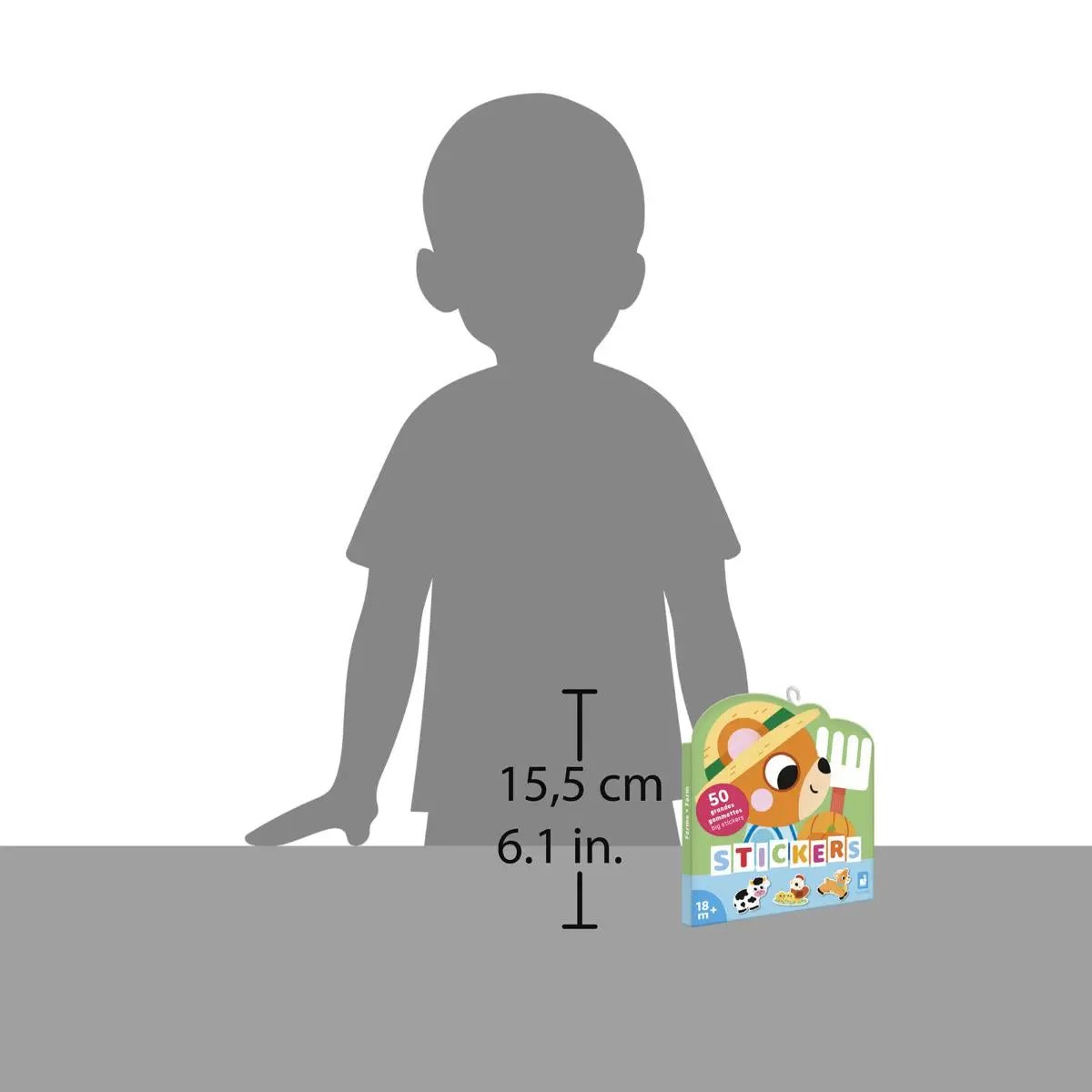 J09188  50 LARGE STICKERS - FARM ANIMALS Janod