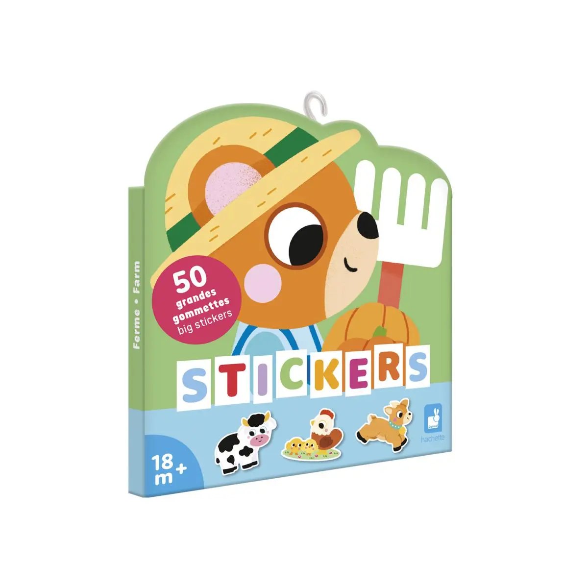 J09188  50 LARGE STICKERS - FARM ANIMALS Janod