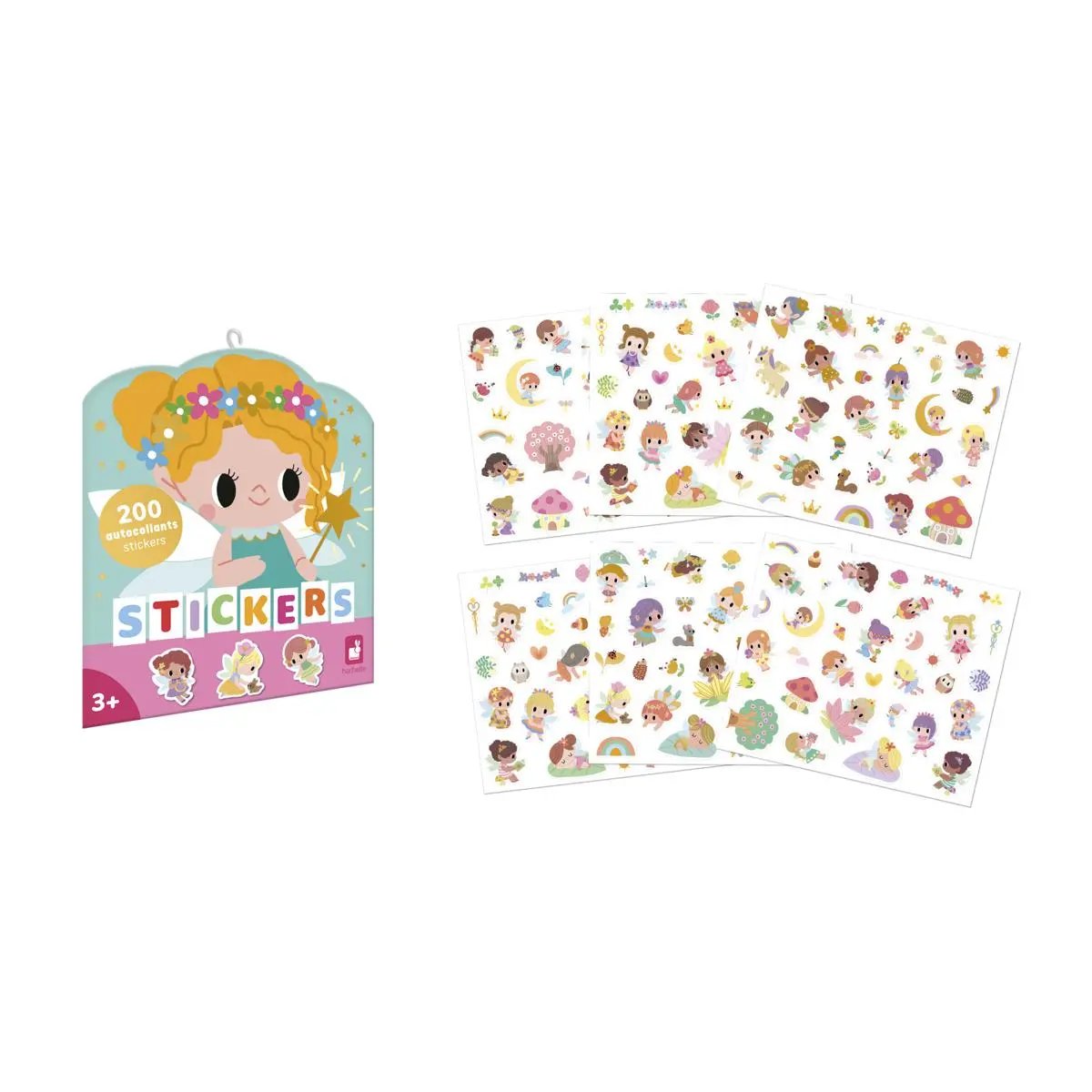 J09195  50 LARGE STICKERS - FAIRIES Janod