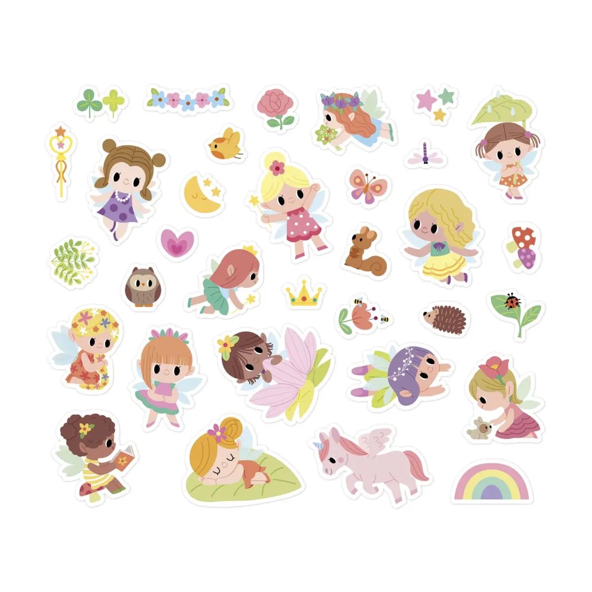 J09195  50 LARGE STICKERS - FAIRIES Janod