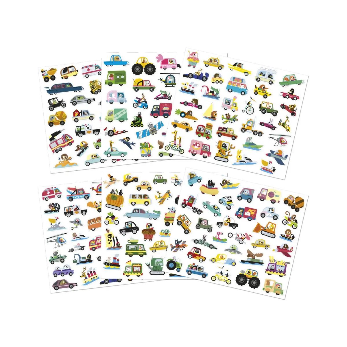 J09196  50 LARGE STICKERS - VEHICLES Janod