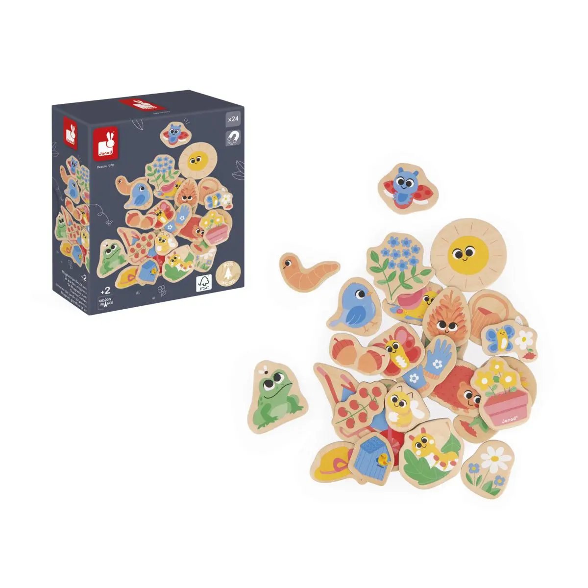 J09646  GARDEN MAGNETS 24 PCS Janod