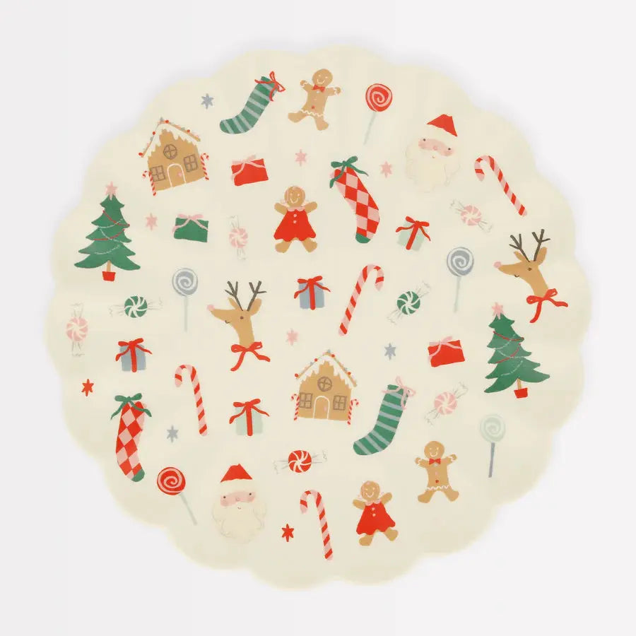 Jolly Christmas melamine plate L Meri Meri