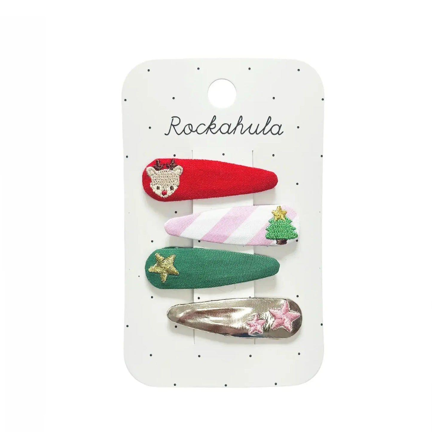 Jolly Xmas Embroidered Clip Set Rockahula